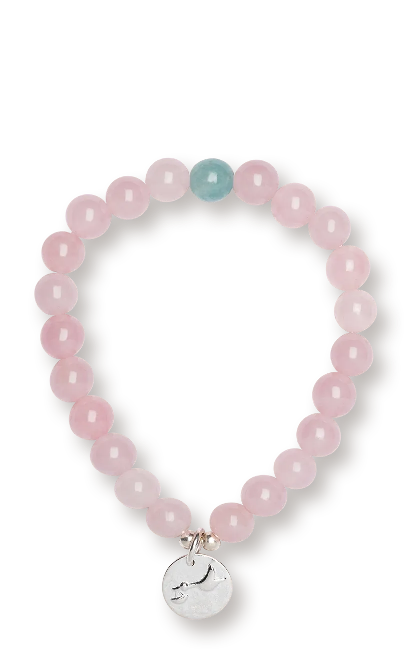 farfalla-bracelet-enfant-quartz-rose-mums-amazonite-14-5-cm image 1