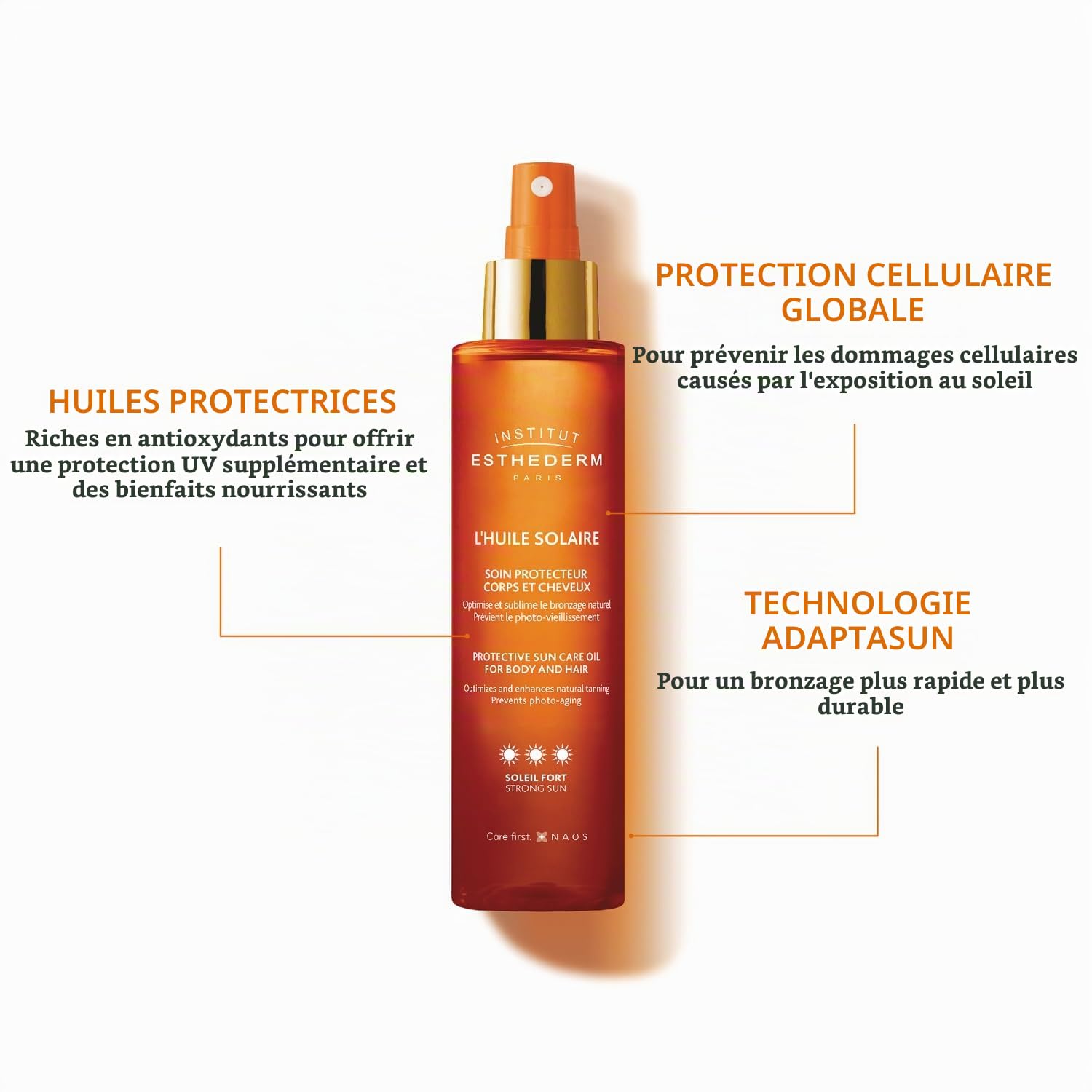 esthederm-l-huile-solaire-spray-corps-cheveux-150-ml-soleil-fort image 2