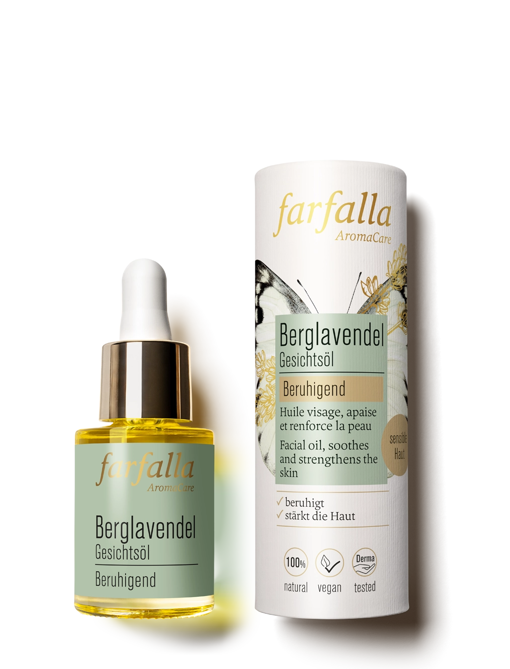 farfalla-gesichtspflege-berglavendel-huile-visage-peau-sensible image 1
