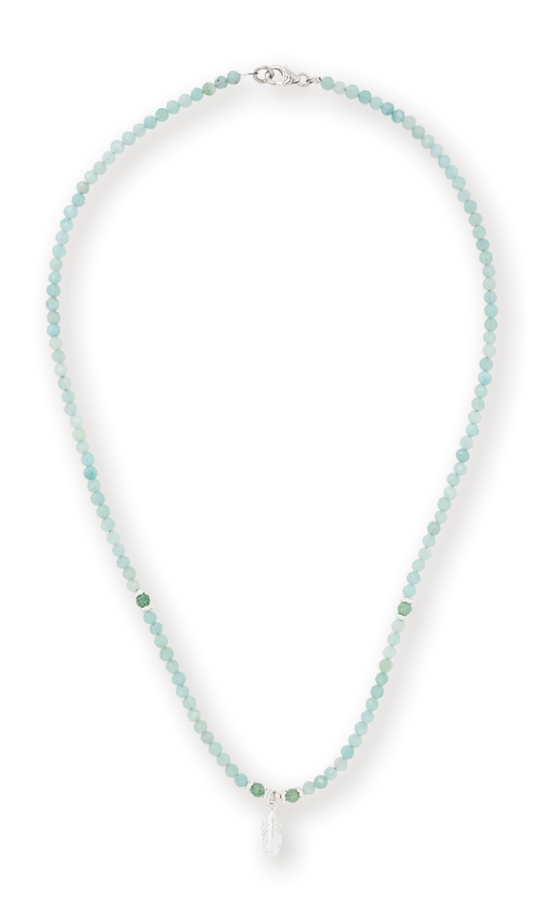 farfalla-smilla-collier-amazonite-plume-argent-45-cm image 1