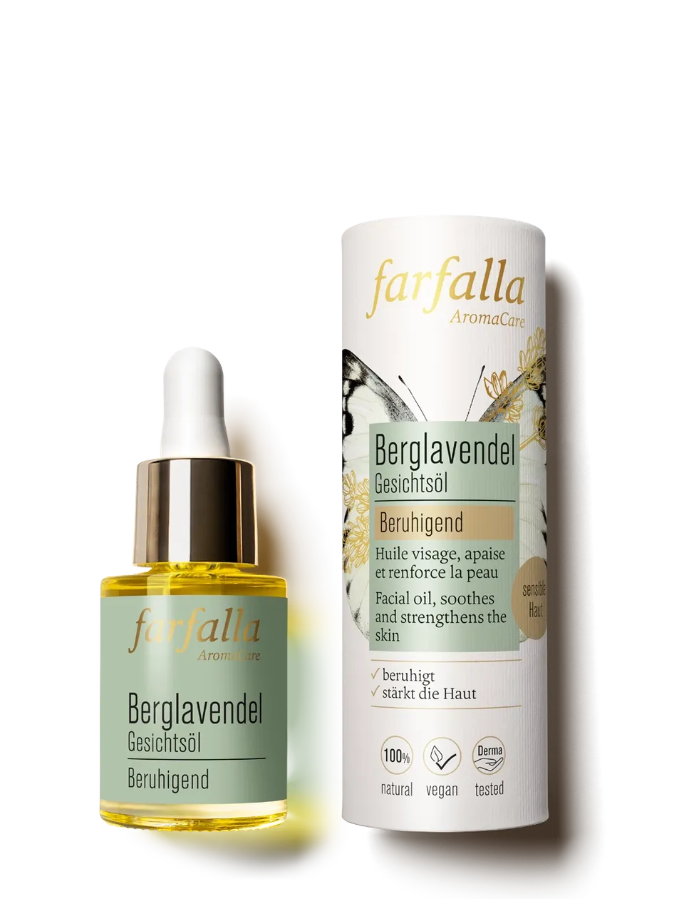 farfalla-gesichtspflege-berglavendel-huile-visage-peau-sensible image 1