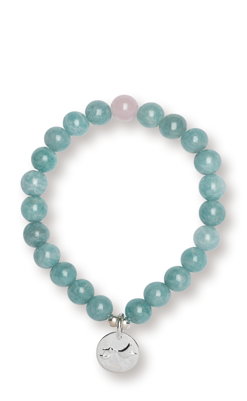 farfalla-bracelet-enfant-amazonite-quartz-rose-cigogne-14-5-cm image 1