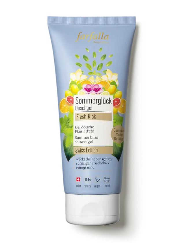 farfalla-k-rperpflege-gel-douche-sommergl-ck-menthe-bio image 1