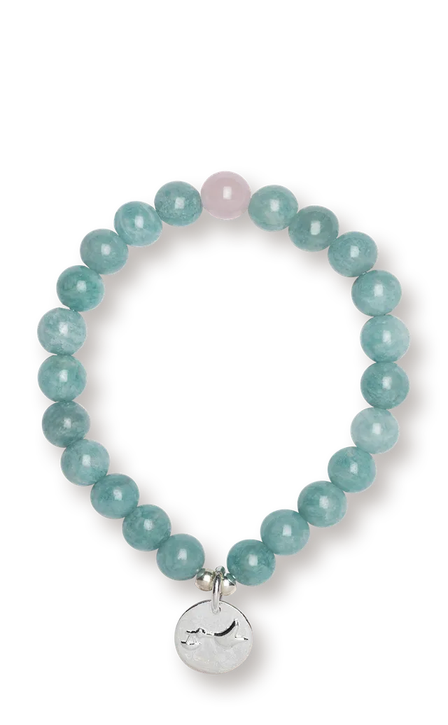 farfalla-bracelet-enfant-amazonite-quartz-rose-cigogne-14-5-cm image 1